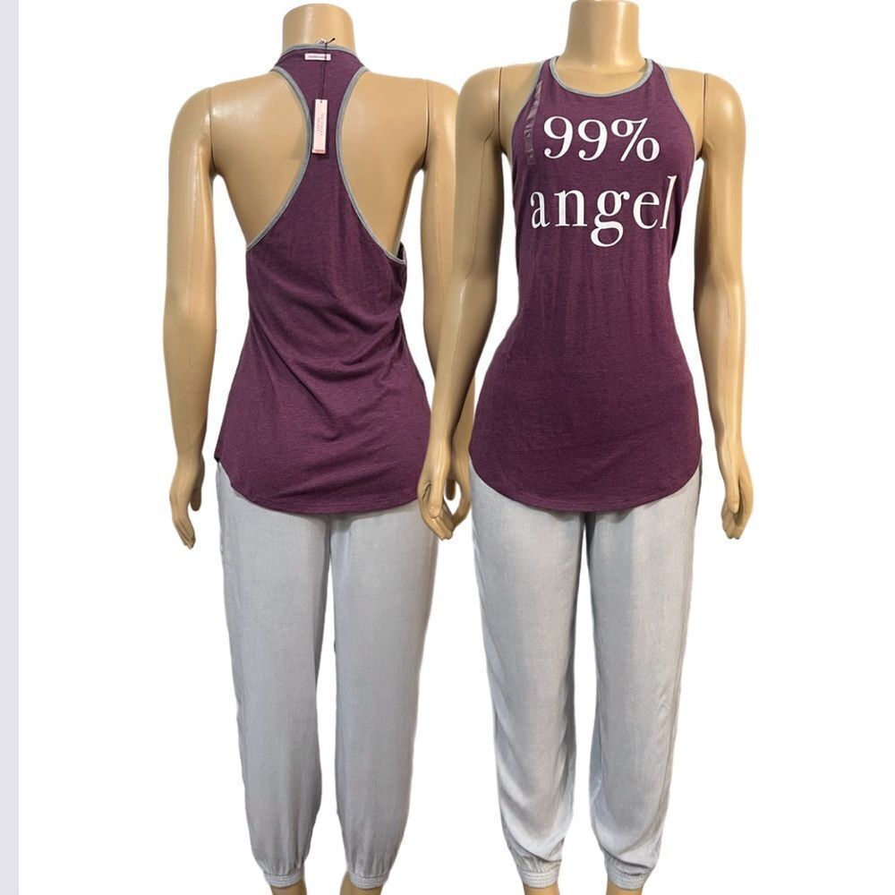 Victorias Secret Supersoft Angel top & lightweight jogger pajama set violet blue